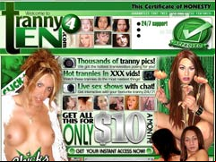 Tranny 4 ten - Only $10 for month access to all tranny worlds